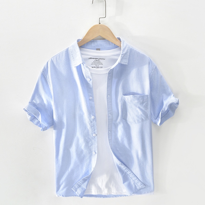 Keep Casual Áo Sơ Mi Vải Cotton Tay Ngắn Thiết Kế Trẻ Trung Cho Nam