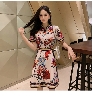 Đầm Nữ Tay Ngắn Phong Cách Hàn Quốc Size S-Xl