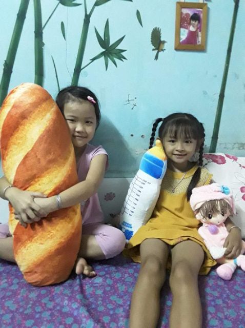 GỐI ÔM CHO BÉ HÌNH BÁNH MÌ GỐI ÔM 3D BÁNH MÌ ( TRÙM GIÁ RẺ) ẢNH + VIDEO THẬT 100%