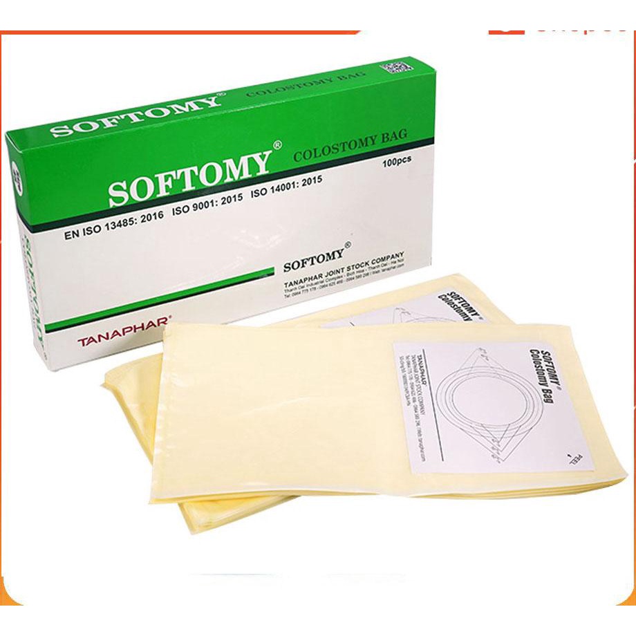 Túi Hậu Môn Nhân Tạo Softomy - Tanaphar Hộp 100 Túi - Chika