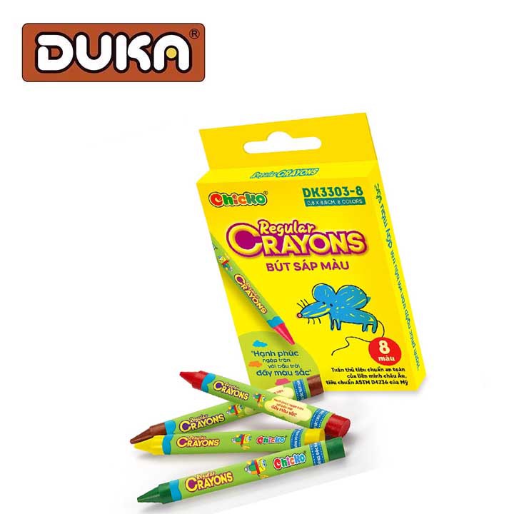 Bút Sáp Màu DUKA Regular Crayons - 8 Màu