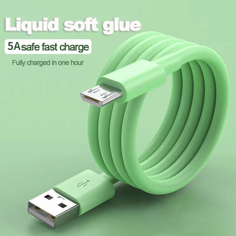 Dây Cáp Sạc Nhanh 5A Bằng Silicon Mềm Chống Trượt Cho Điện Thoại Android