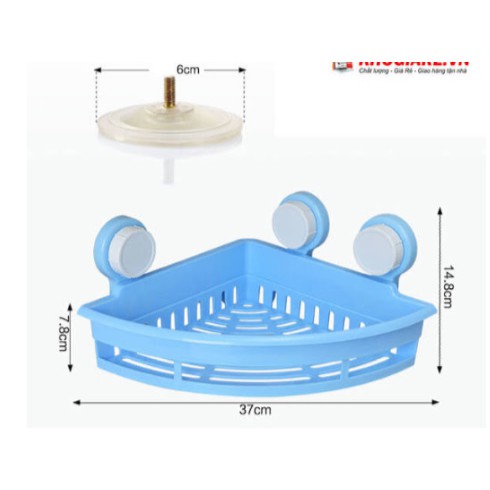 Kệ để đồ tam giác hút chân không -  kệ góc tam giác nhà tắm, nhà bếp tiết kiệm không gian