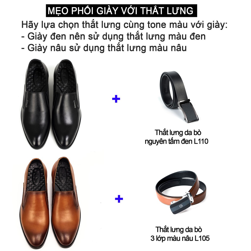 Giày Công sở tăng chiều cao da bò thật BỤI LEATHER G111 ĐEN - hộp sang trọng - Bảo hành 12 tháng | BigBuy360 - bigbuy360.vn