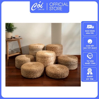Đôn/ đệm/ bàn trà lục bình đan thủ công cao cấp hàng xuất khẩu - xưởng cói decor