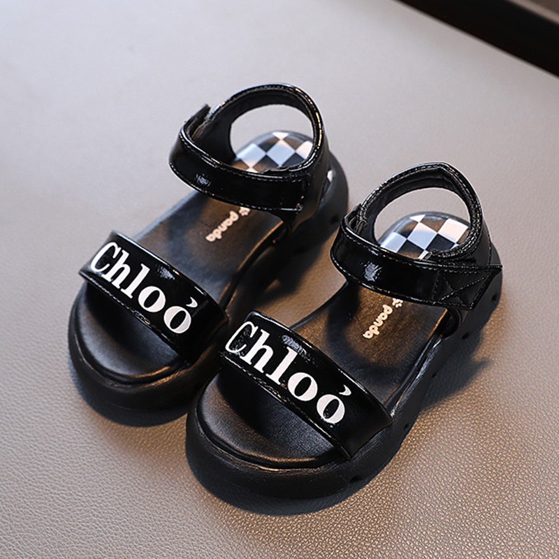 Giày Sandal Đế Mềm In Chữ Phong Cách Hàn Quốc Dễ Thương Thời Trang Mùa Hè Cho Bé Gái