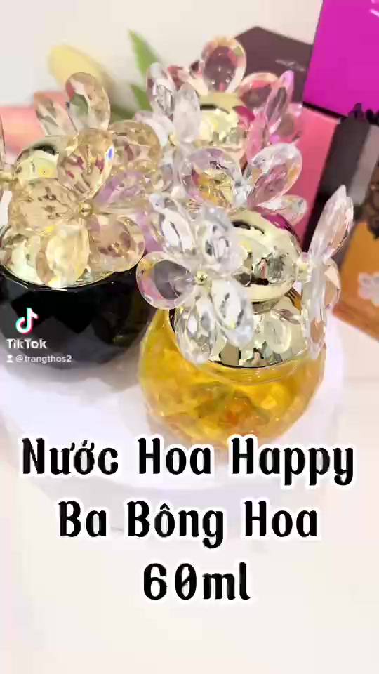 A4 [ Chai 60ml ] Nước Hoa Nữ Happy Flower Thiết Kế Đẹp Mắt Mùi Hương Sang Trọng Quyến Rũ | BigBuy360 - bigbuy360.vn