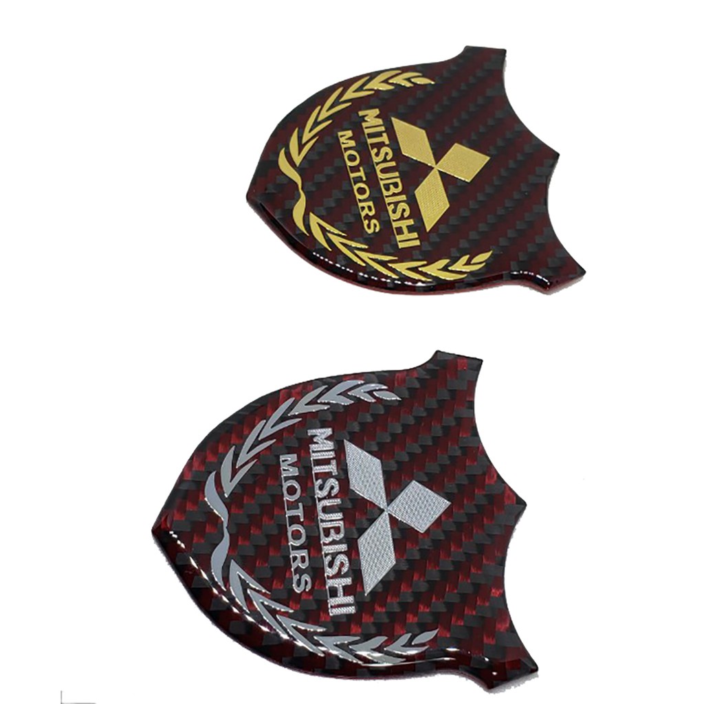 BỘ 2 DECAL DẺO 3D MITSUBISHI MOTORS - 7 X 7 CM
