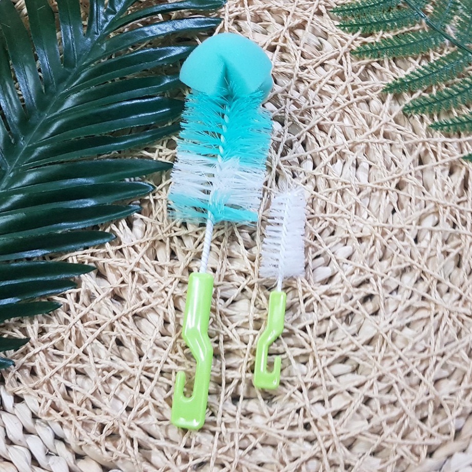 Bộ Cọ Bình Sữa, chổi cọ 2 chi tiết đa năng vệ sinh bình và núm ti A Lá Kids