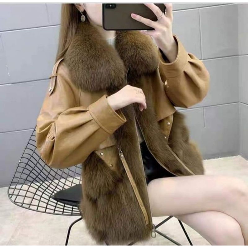 ÁO KHOÁC  DA PHỐI LÔNG CỪU CAO CẤP