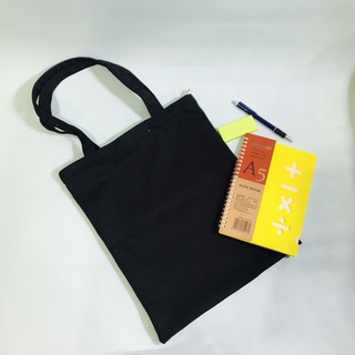 TÚI TOTE ĐEN TRƠN ( KHÔNG KHÓA KÉO )