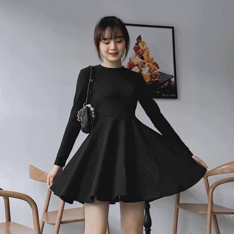 Đầm Umi Nữ Dáng Xòe , Váy Trơn Nữ Dài Tay Q007 | BigBuy360 - bigbuy360.vn