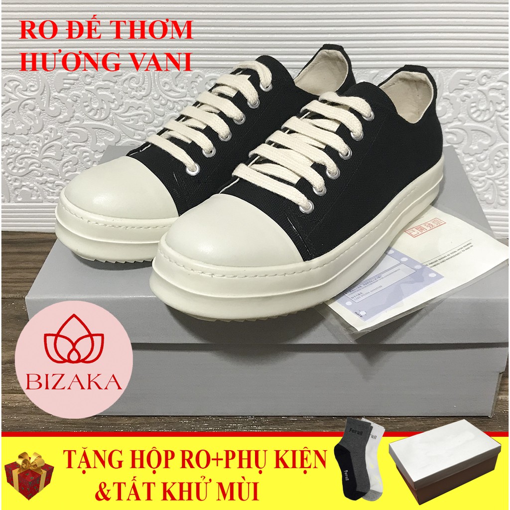 GIÀY RO cổ thấp nam nữ đế thơm hương vani(tặng hộp+phụ kiện+tất khử mùi)