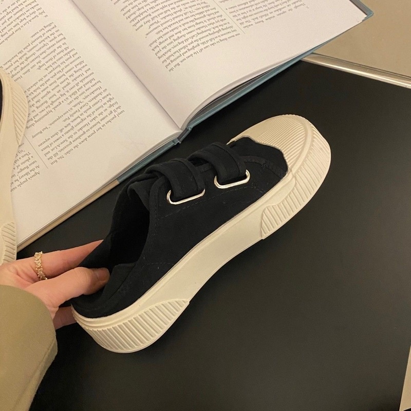 Giày canvas đế dày quai dán phong cách hàn quốc hàng quảng châu ulzzang loại 1 .