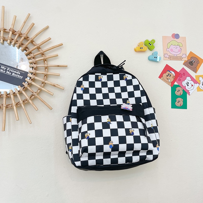 Ba Lô Đi Học Họa Tiết Sọc Caro Thời Trang Hàn Quốc Cho Bé Trai Và Gái