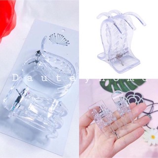 Kẹp tóc càng cua trong suốt giữ nếp lọn tóc xoăn 🍓