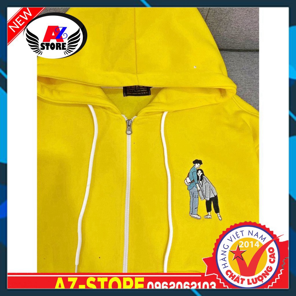 𝗟𝗼𝗮̣𝗶 𝗱𝗮̀𝘆  ÁO KHOÁC NỈ HOODIE NGOẠI Thêu 2 Người HOOIDE