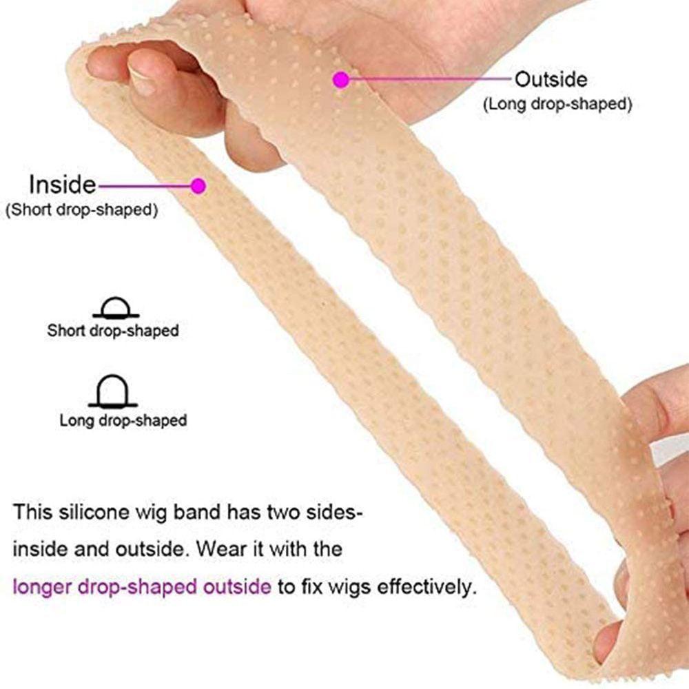 Băng Đô Silicone Co Giãn Đội Tóc Giả 4 Màu Tùy Chọn