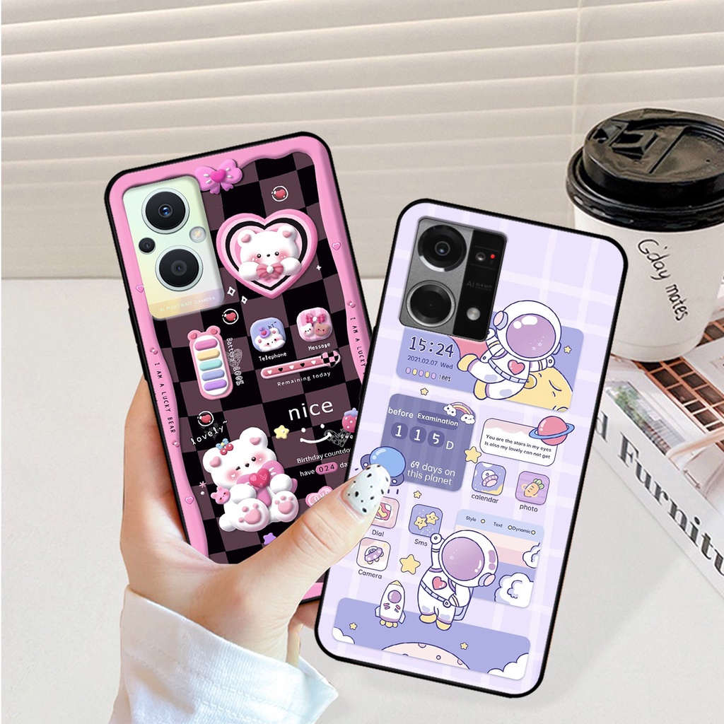 Ốp lưng Oppo Reno 7 4G - Reno 7 5G / Reno 7Z 5G hình gấu, vũ trụ ngân hà chibi. ốp chống sốc bền đẹp