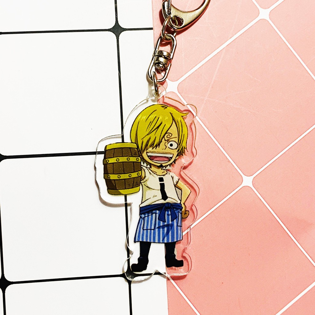 ( Mica trong acrylic ) Móc khóa One Piece Đảo Hải Tặc Sanji quà tặng xinh xắn dễ thương in hình anime chibi