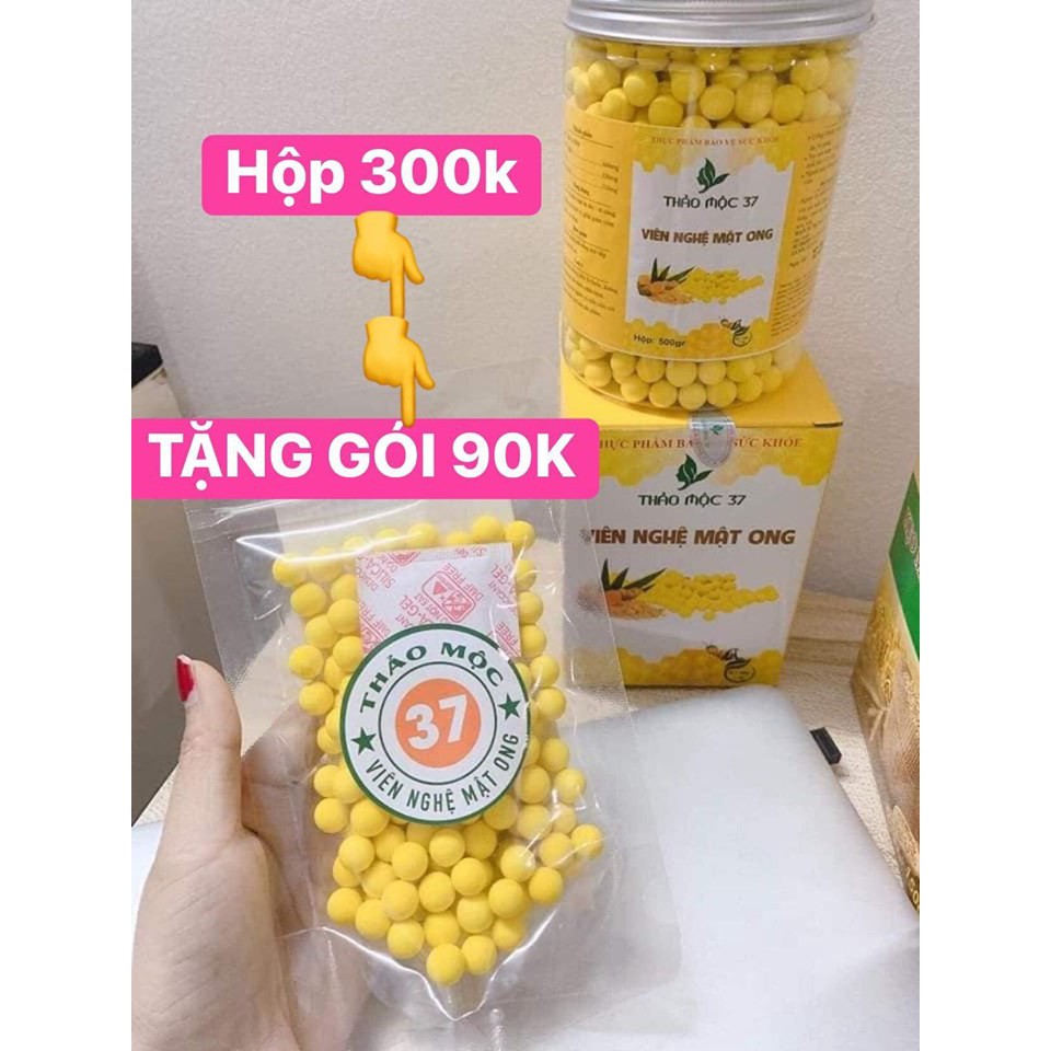 [mua 1 được 3] mua 1 hũ nghệ to 500 viên tặng ngay 2 gói 100 viên nghệ mật ong 37 giá 180 và freeship