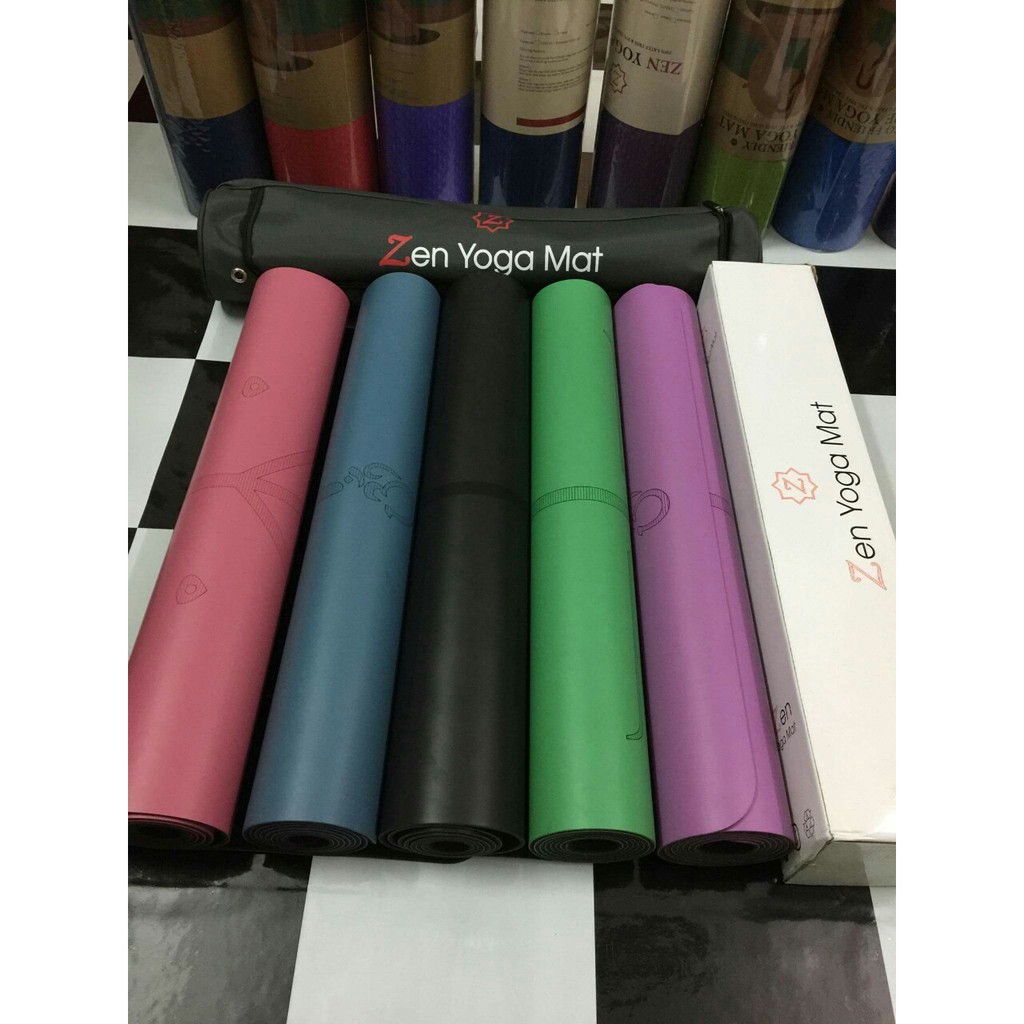 [FREE SHIP] Thảm tập Yoga/Gym/Thể dục định tuyến ZEN Yoga Mat - cao su PU( tặng kèm túi đựng +Dây buộc)