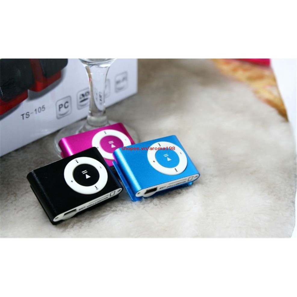 COMBO TRA SI Máy Nghe Nhạc MP3 Mini Vỏ Nhôm Tặng Kèm Tai Nghe 25 YC35