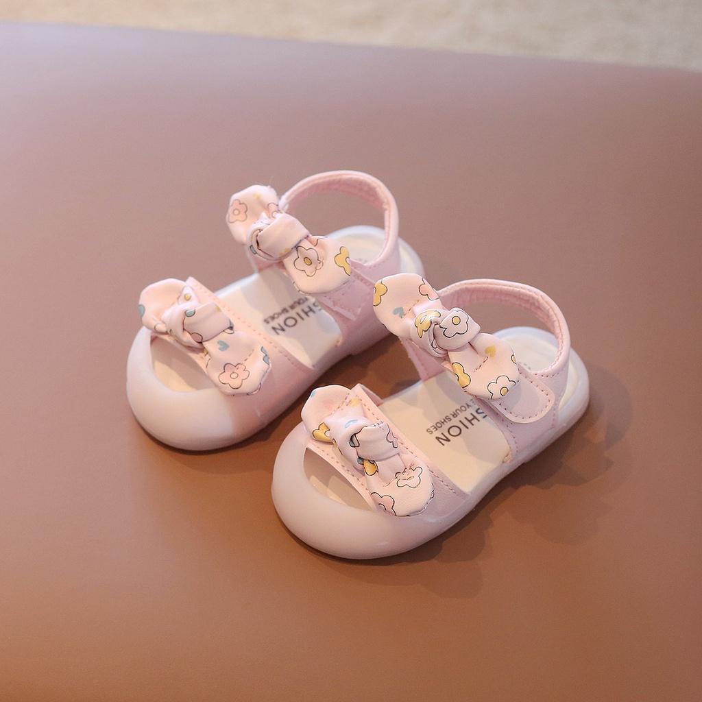 Dép sandal bé gái giày tập đi cho bé 0-3 tuổi xăng đan búp bê mũi cao chống vấp [DTD20]