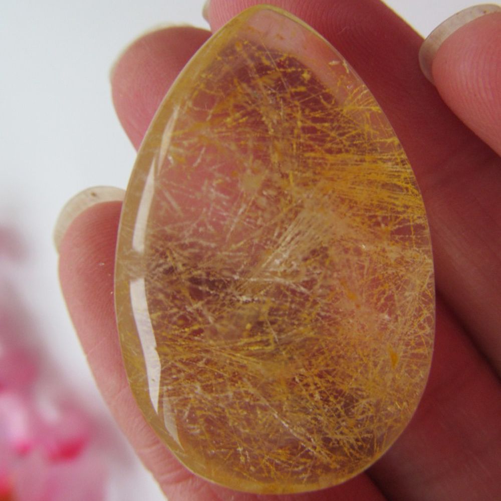 ☆YOLA☆ Jewelry Natural Hair|Mineral Specimens Rutilated|Yellow|Pendant Home Decor Polished Citrine Healing