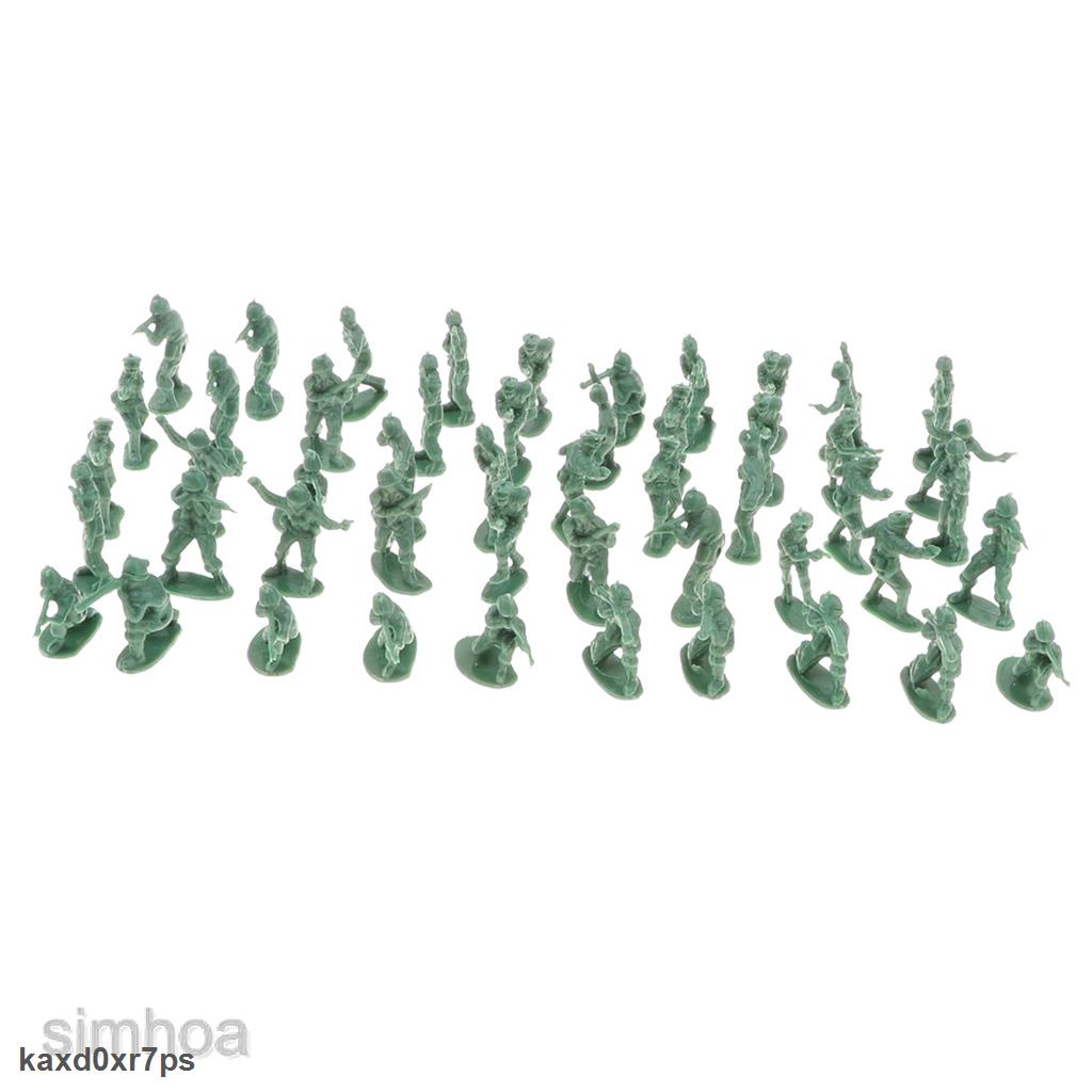 Hàng chính hãng Bộ 100 mô hình lính quân đội 2cm bằng nhựa sống động như thật