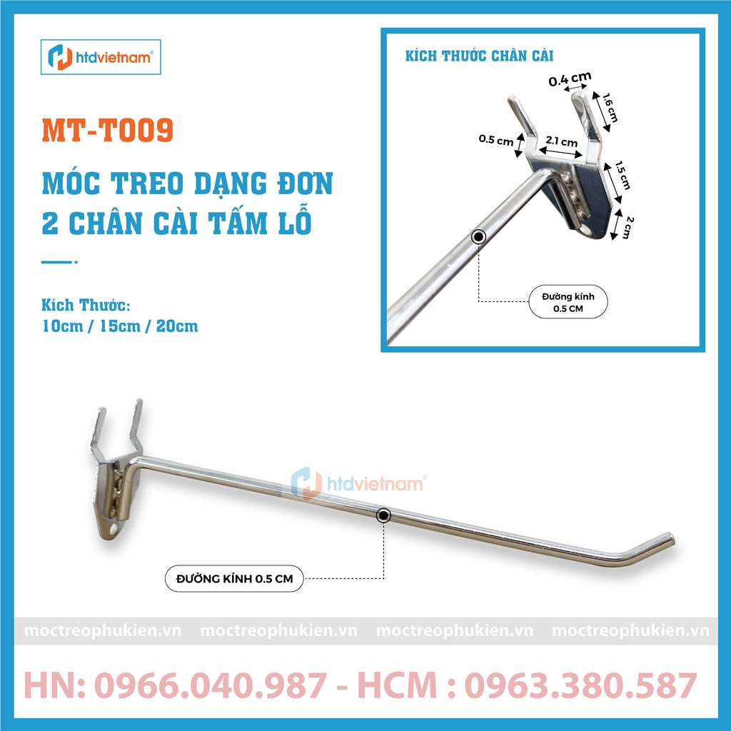 MÓC TREO PHỤ KIỆN CÀI TÔN LỖ 2 CHÂN