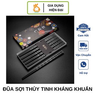 Đũa sợi thủy tinh kháng Khuẩn Nhật Bản Sikisai [ Hộp 5 Đôi ] & Đũa Kháng Khuẩn Nhật Bản Shikisai Hoa Anh Đào