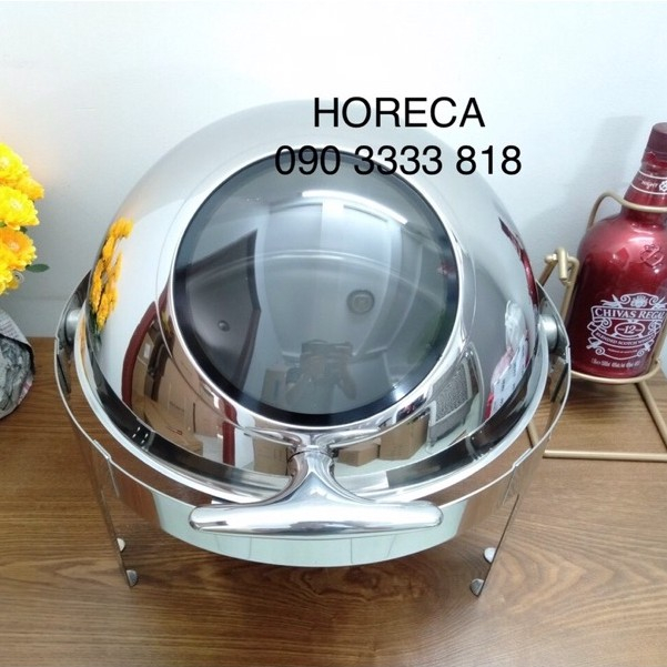 Nồi hâm buffet tròn 6L [Nắp PC trong suốt] inox cao cấp, dùng để hâm nóng thức ăn