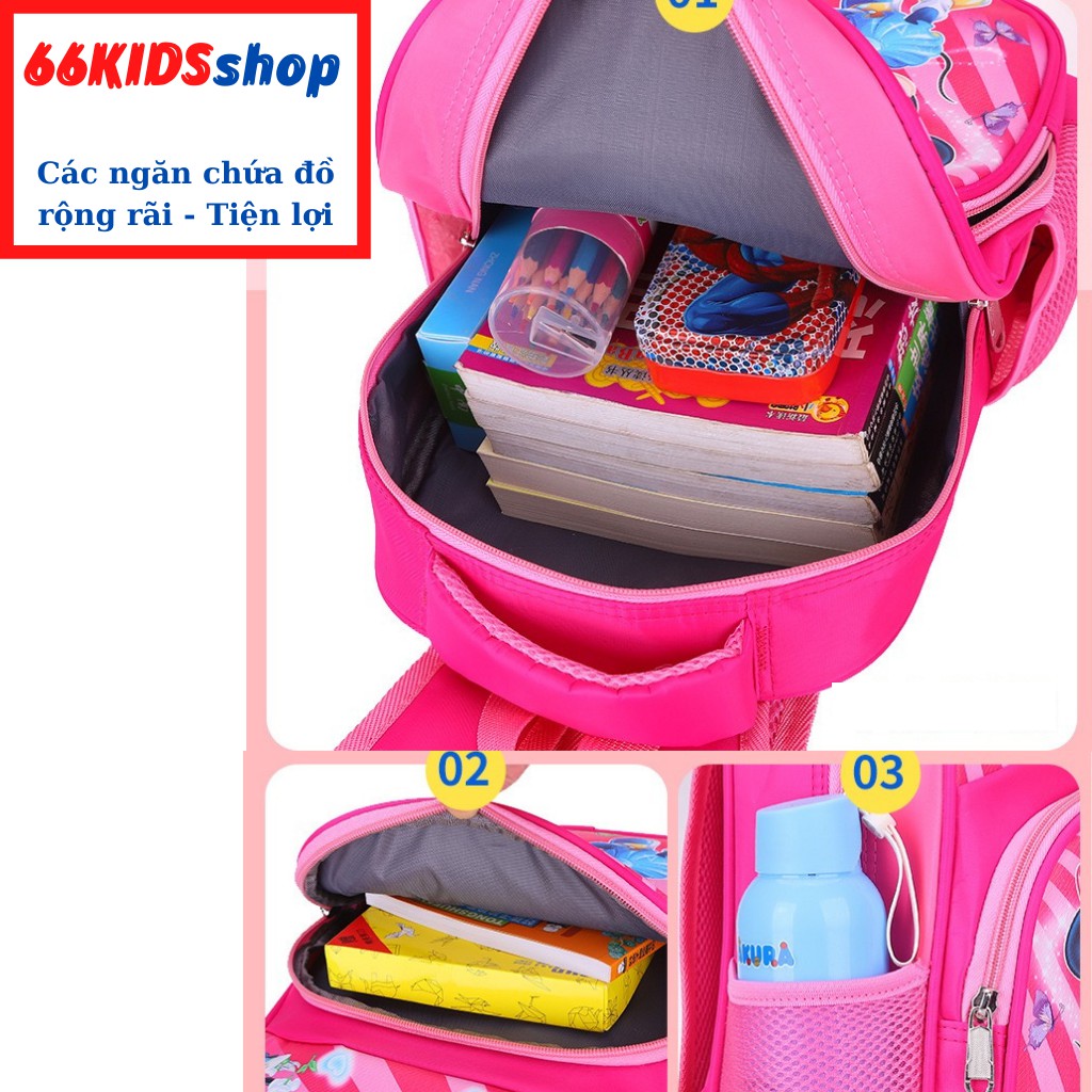Balo cho bé mẫu giáo và tiểu học chống thấm nước hình cute đáng yêu 66KIDS SHOP