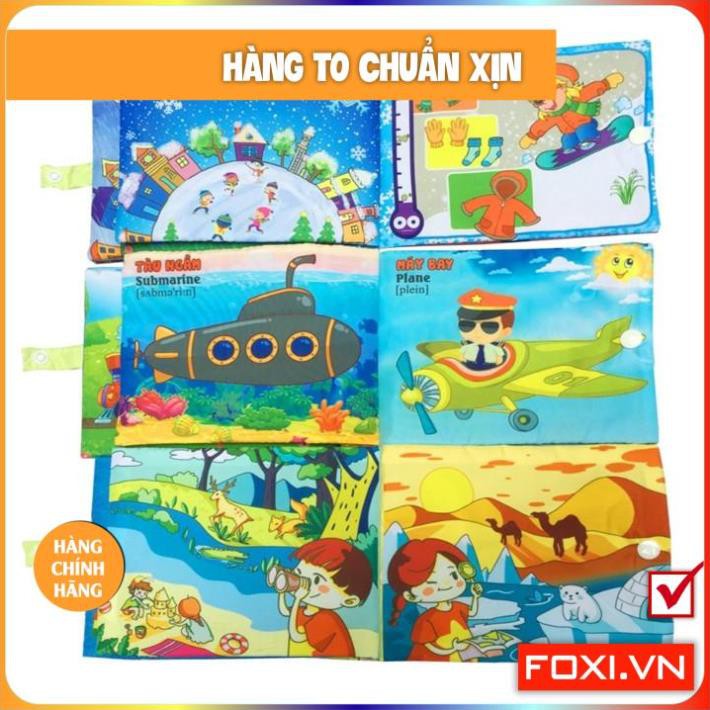 ComBo 3 Sách Vải Giáo dục mầm non-Chủ đề Giao thông-Thời tiết-Vòng quanh thế giới-nên mua