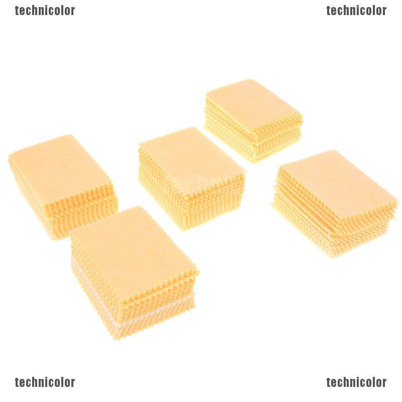 Set 100 Khăn Lau Màn Hình LCD / Điện Thoại / Máy Tính Bảng Bằng Sợi Microfiber Màu Vàng