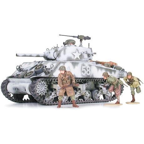 Mô hình lắp ráp xe tăng quân sự Mỹ 1/35 SCALE U.S. MEDIUM TANK M4A3 SHERMAN 105MM HOWITZER ASSAULT SUPPORT 35251 TAMIYA
