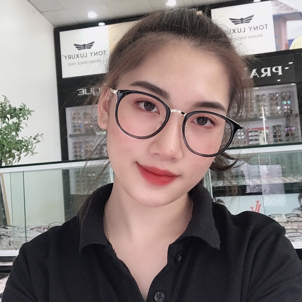 Gọng kính cận nam nữ Tony Luxury Eyewear chính hãng gọng nhựa kết hợp kim loại Q2-9237 - Nhận Cắt Tròng Cận Viễn Loạn