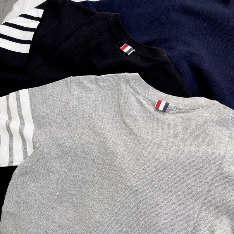 ⚡️[Hight Quality] - Áo Thun Thom Brown Center-Back Stripe Piqué Tee, Áo phông nam TB cao cấp