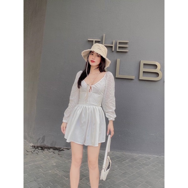 SET ÁO SỌC VẢI CROPTOP BO CHUN + CHÂN VÁY XOÈ