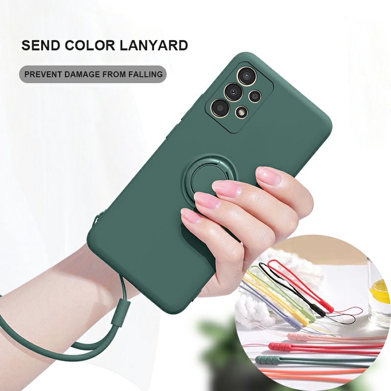 Ốp Điện Thoại Silicon Dẻo Gắn Nhẫn Đỡ Nam Châm Sang Trọng Cho Samsung Galaxy A23 A13 A51 A71 4G 5G A23 A13