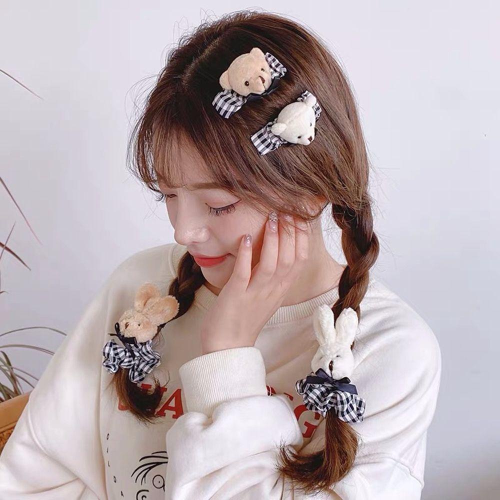 TWINKLE Dây Cột Tóc Lông Thỏ Hoạt Hình Phong Cách Hàn Quốc Cổ Điển Cho Nữ