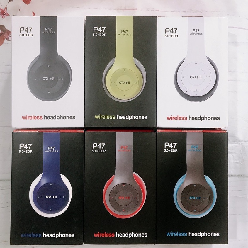 Tai Nghe Chụp Tai Bluetooth P47 P47M Tai Mèo Hỗ Trợ Khe Cắm Thẻ Nhớ - Sâu Shop