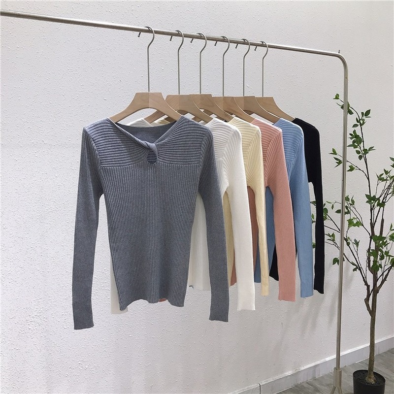 Áo Sweater Cổ Chữ V Khoét Sâu Quyến Rũ Thời Trang Xuân Thu Cho Nữ  928