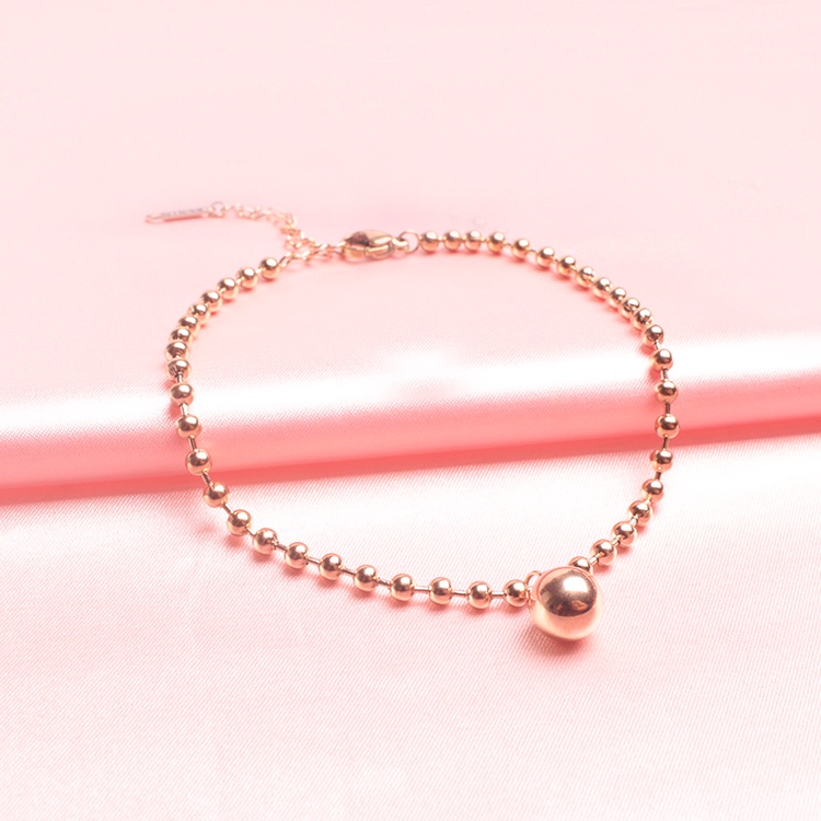 Lắc Chân Tròn Bằng titan Thép Không Gỉ Mạ Vàng Hồng 18k Thời Trang Dành Cho Nữ