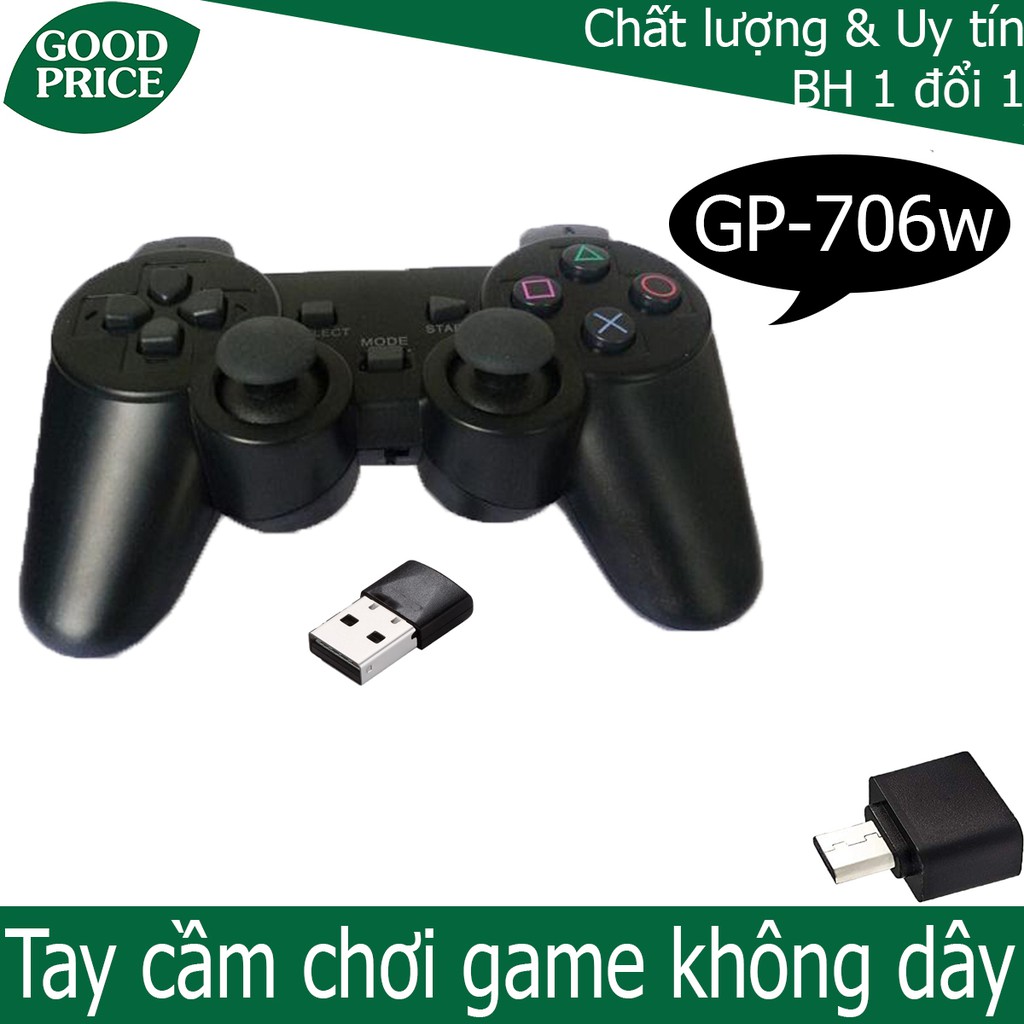 Tay cầm chơi game không dây có rung cho pc, laptop, PS3 - 706wd
