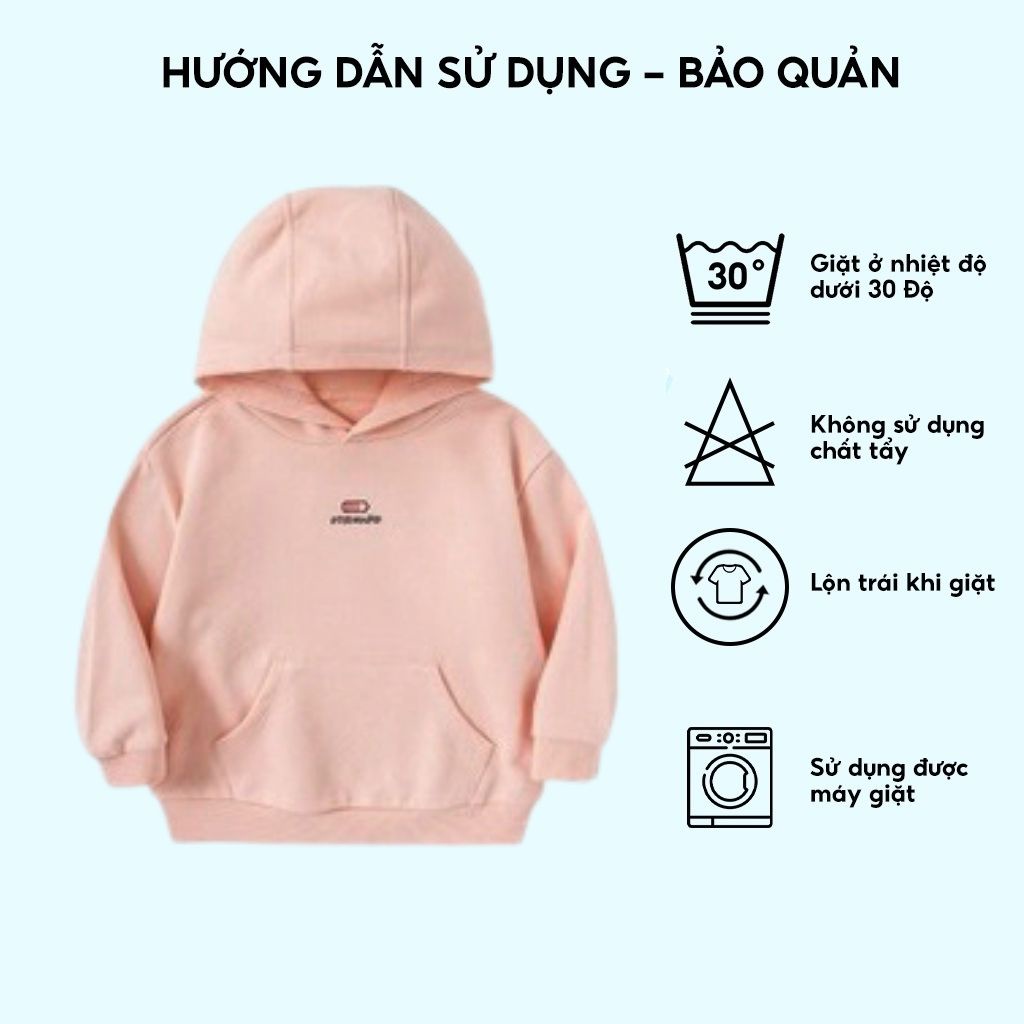 Áo hoodie bé gái BabyloveGO chất nỉ bông cho bé gái bé trai AN002 size 10-30kg