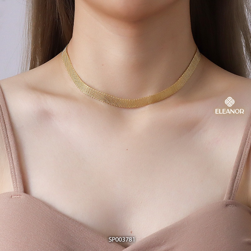 Dây chuyền nữ titan Eleanor Accessories chocker dạng lưới basic phụ kiện trang sức 3781