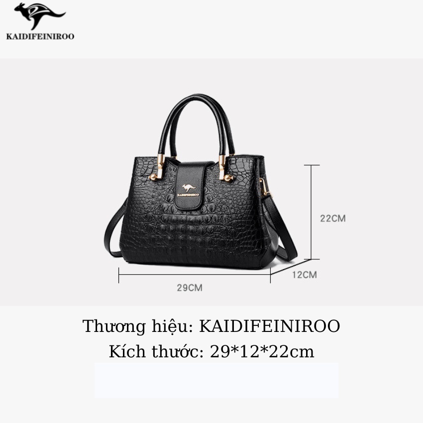 Túi xách nữ thời trang da bò cao cấp full hộp công sở to đẹp Hàn Quốc KAIDIFEINIROO KF05  size 29cm