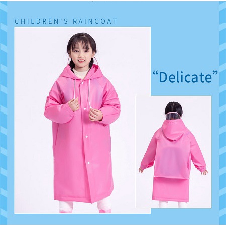 Áo mưa cho bé, Áo mưa trùm được cặp, có màn chắn mặt cho Bé